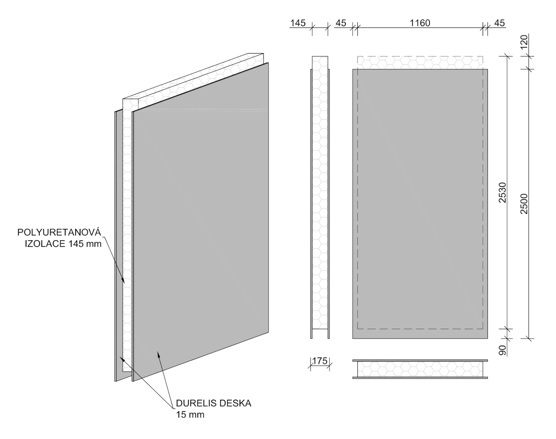 Obvodový nosný panel - nákres | Homing.cz